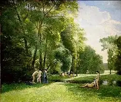 Landschap met baders