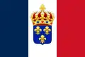 ? De Franse tricolore met de koninklijke kroon en fleur-de-lys werd mogelijk ontworpen door Henri, graaf van Chambord, in zijn jonge jaren als een compromis, maar dat nooit officieel werd gemaakt en dat hij zelf afwees toen hem in 1870 de troon werd aangeboden.