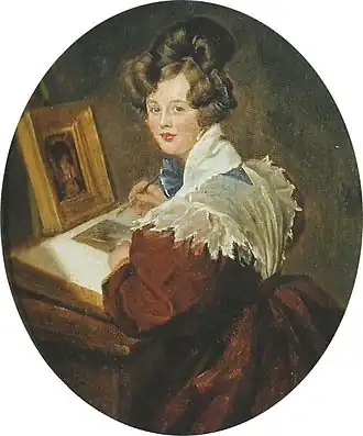 Portret van Henriëtta Christina Temminck (1830 door Jacobus Ludovicus Cornet