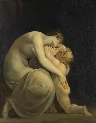 Tecmessa en Eurysaces, (1800-1810, olieverf op doek) door Johann Heinrich Füssli