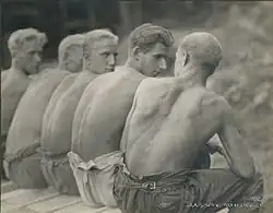 Garden worker at Erik Läck's green house, 1930