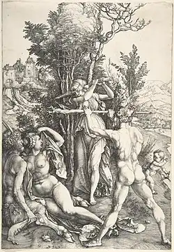Hercules op de tweesprong[22] 1496-1500 Kopergravure 320 × 222 mm Bartsch 73