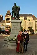 Herdenking onthoofding bij Egmontstandbeeld, Markt, Zottegem, 5 juni 2018.