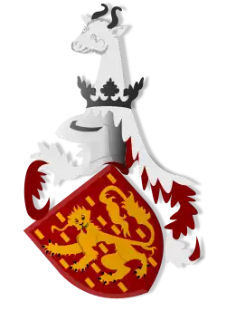 Weergave van het wapen omstreeks 1483 zoals afgebeeld in het wapenboek Codex 148