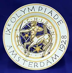 Chiron op een herinneringsbord voor Olympische Zomerspelen van 1928 W.J. Rozendaal, 1928 voor de Koninklijke Sphinx