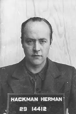 Hermann Hackmann in Amerikaanse gevangenschap.