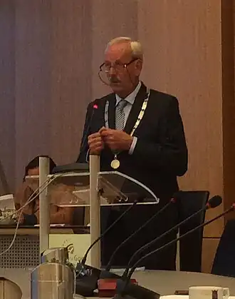 Herman Klitsie in de gemeenteraad van Goes, vlak na zijn beëdiging op 13 sep 2017