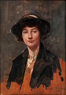 Hermina Constance Simpson dochter van dokter K. A. Moritz te Kensington. (Vervaardigd als betaling voor een medische behandeling, 1919)