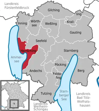Kaart van Herrsching am Ammersee