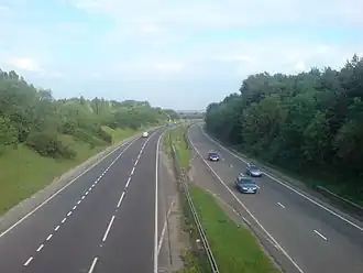 A10 nabij Hertford in zuidelijke richting