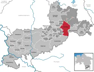 Kaart van Herzberg am Harz