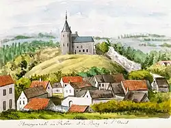 Kasteel en stad Herzogenrath, ca. 1840