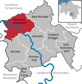 Kaart van Hessisch Oldendorf
