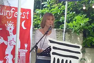 Knibbe op het poëziefestival Het Tuinfeest in Deventer, 1 augustus 2015