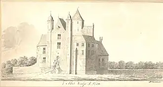 Slot Wilp circa 1730, pentekening van Hendrik Tavenier