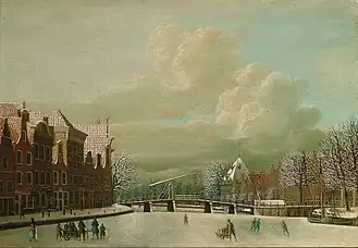 Het Korte Spaarne te Haarlem bij winter, 1777