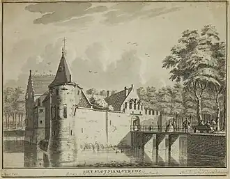 Maalstede op een tekening uit 1752