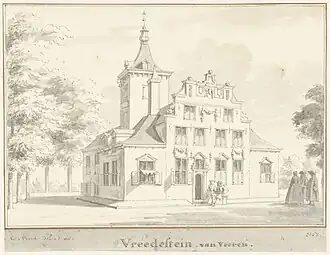 Vredestein (voorzijde) in 1728, door Cornelis Pronk