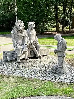 Dierengroep 'Reynaert' door beeldhouwer Albert De Smedt