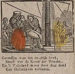 "Het sneuvelen van den Schout-bij-nacht Lewe van Aduard" (Atlas van Stolk)