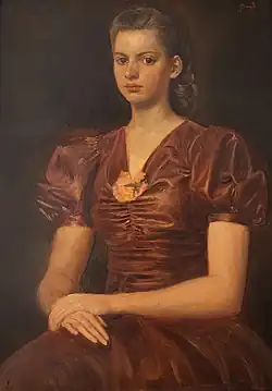 Portret van Hetty Dellemijn (verloofde van Jacob Ydema), 1944