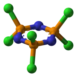 Molecuulmodel van hexachloorfosfazeen