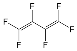 Structuurformule van hexafluor-1,3-butadieen