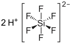 Structuurformule van hexafluorkiezelzuur