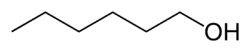 Structuurformule van hexan-1-ol