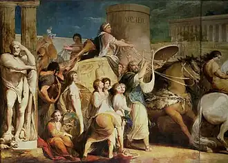 De overwinnaars kronen in Olympia - Hiëro van Syracuse en overwinnaars. Schilderij van James Barry, ca. tussen 1777 en 1784