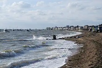 Hoogtij bij het strand van Thorpe Bay