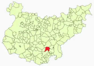 Kaart van Higuera de Llerena