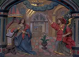 Detail zij-altaar Maria-Boodschap