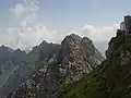 Blik vanaf de Nebelhorn op het begin van de Hindelanger Klettersteig
