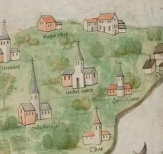 Hinkelenoord ('Inckel Noort') op de Scheldekaart (circa 1500)