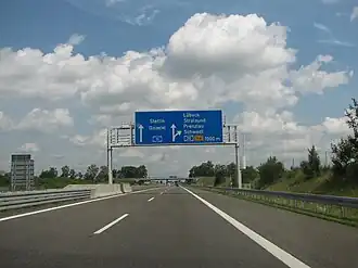 De A11 ter hoogte van het knooppunt