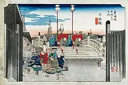 Ukiyo-e van Nihonbashi, door Hiroshige