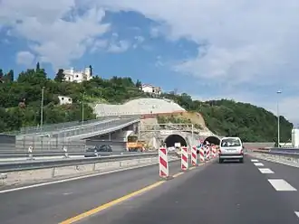 Een tunnel van de H6 bij Koper