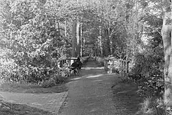 Hitzumer Binnenpad op de oude spoordijk tussen Franeker en Hitzum ter hoogte van de Tzummervaart