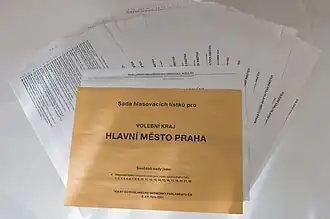 Envelop met set van stembiljetten