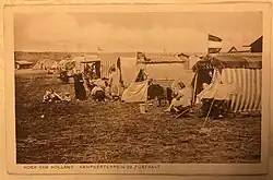 Historische ansichtkaart Hoek van Holland Kampeerterrein 3e Zijstraat.