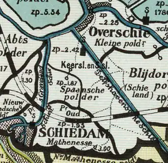 Kaart van Spaanse Polder