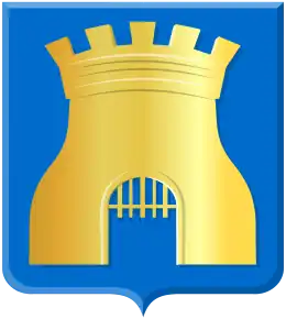 Het wapen van Hoeven (met de burcht)