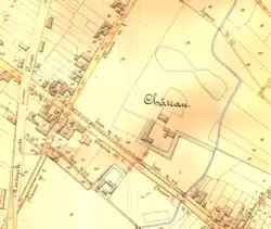 Hof van Oensel in de Atlas der Buurtwegen (1841) onder de naam 'Château'