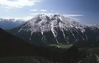 Blik op de Hohe Munde vanuit het noorden