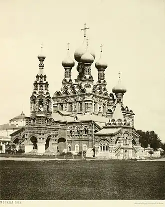 De kerk gefotografeerd in 1888 door N.A. Naydenov