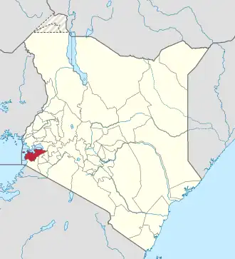 Kaart van Homa Bay County