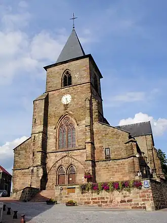 De voormalige Kapittelkerk van Saint--Étienne / St.Stephan in Homburg-Haut / Oberhomburg