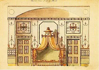 Slaapkamerontwerp in Etruskische stijl