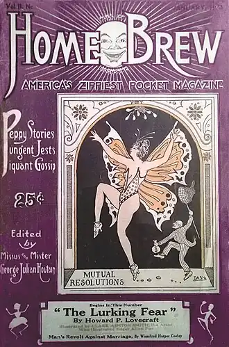 Cover van Home Brew, januari 1923, waarin de eerste aflevering van The Lurking Fear verscheen